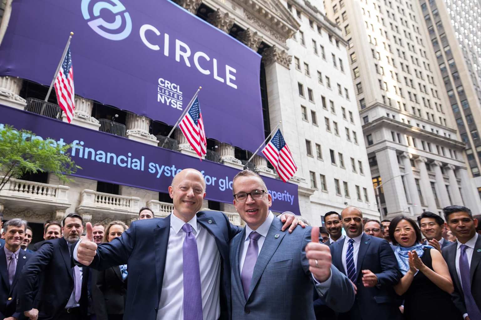 Shares of Coinbase, Circle surge after stablecoin bill ...